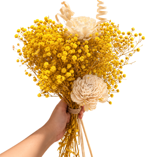 Soleil Boheme – Yellow Sola Flower Arrangement with Ceramic Vase