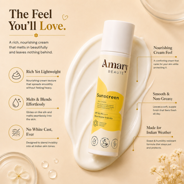 Amary Beaute Dermat Tested Sunscreen SPF 50 PA++++ | No White Cast