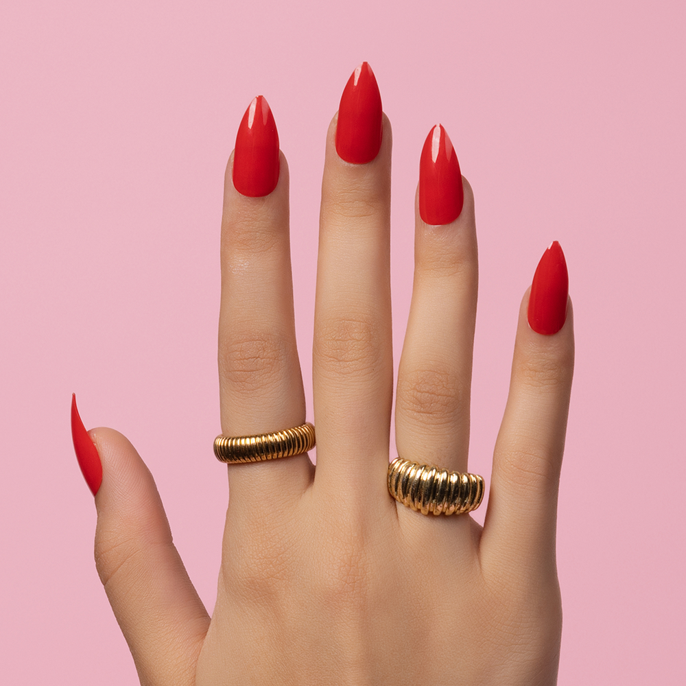 Candy Apple | Long Almond, Press-On Nails