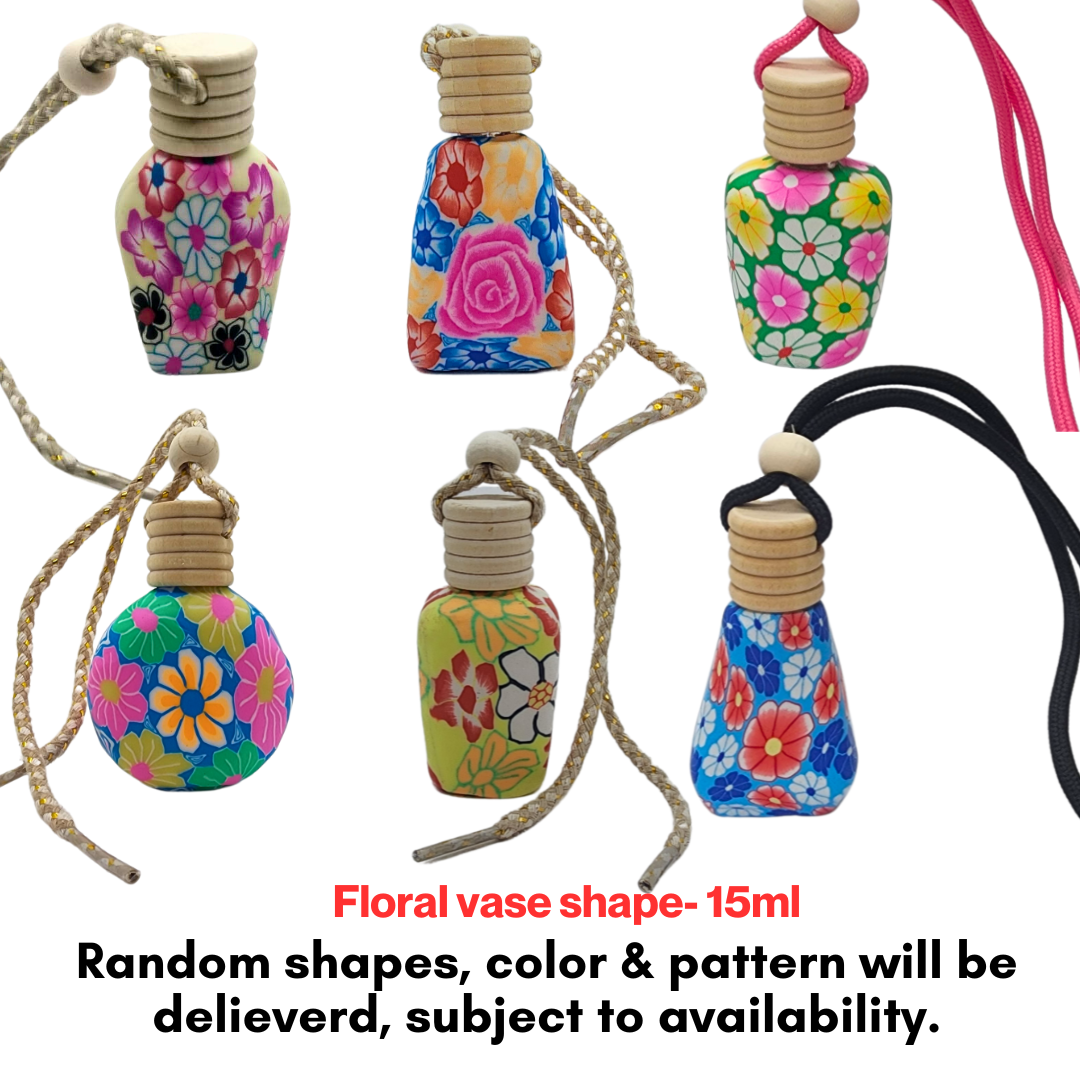 Aesthetic living car aromatizer / diffuser bottle with essential oil(vase shape-15ml+ essential oil 15ml)