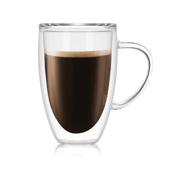 The Bean Co Roasters Double Wall Coffee Cup | Borosilicate Glass | Insulated Layer Cups | Perfect for Coffee and Tea