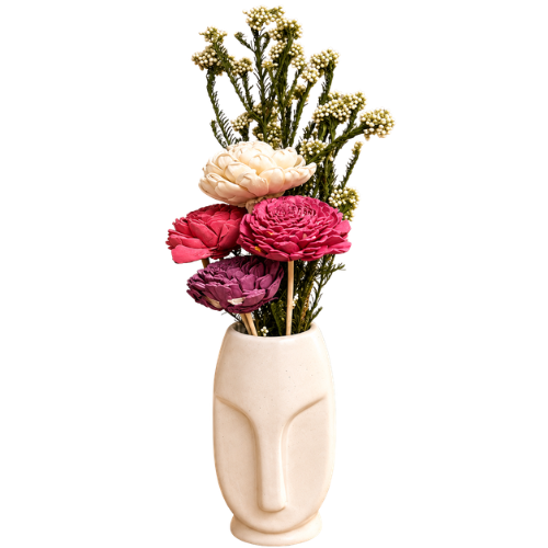 Fleur Sculptee – Face Vase with Sola Flower Arrangement
