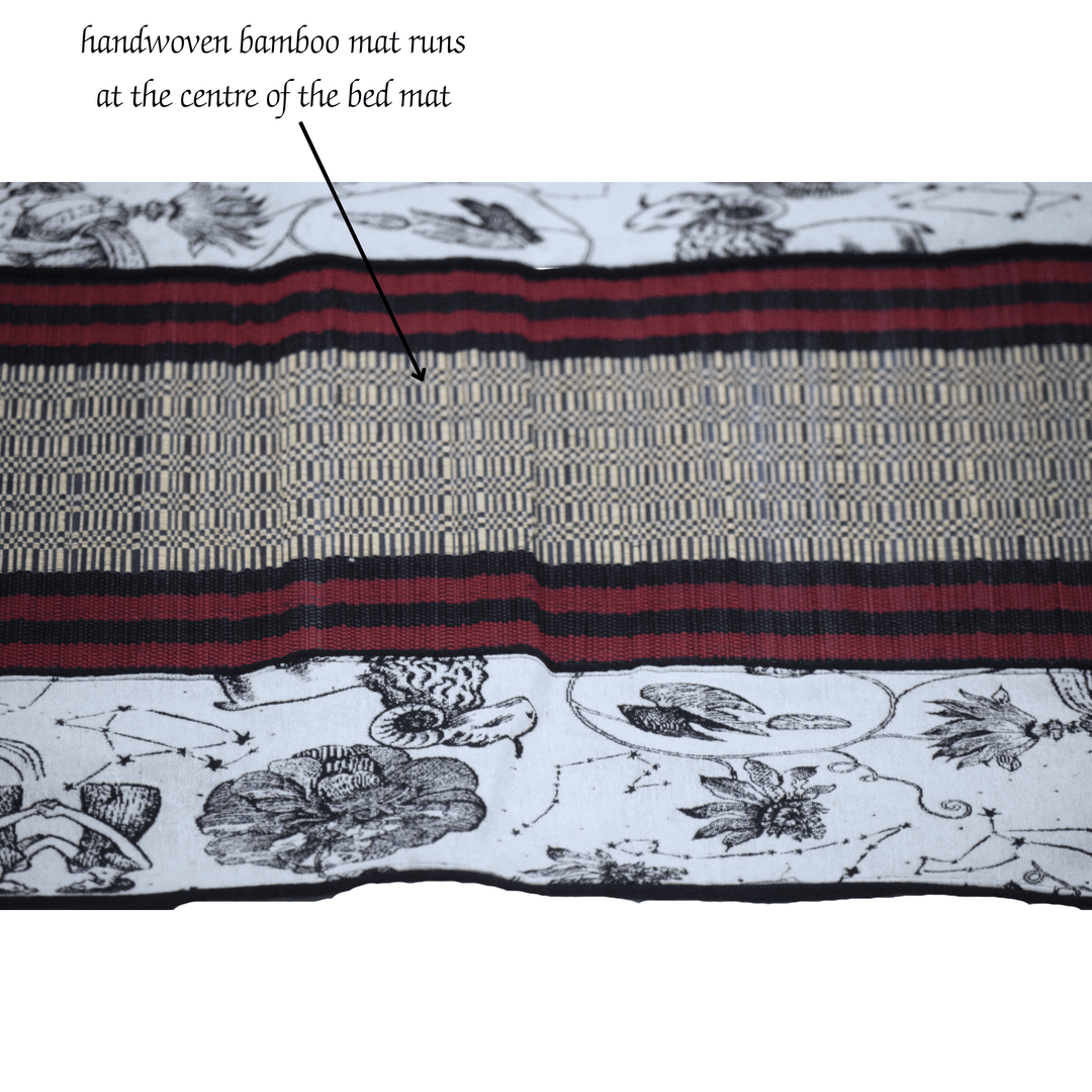 After Wait | Bamboo Bed Mat – Monochrome Jacquard Mystical Weave