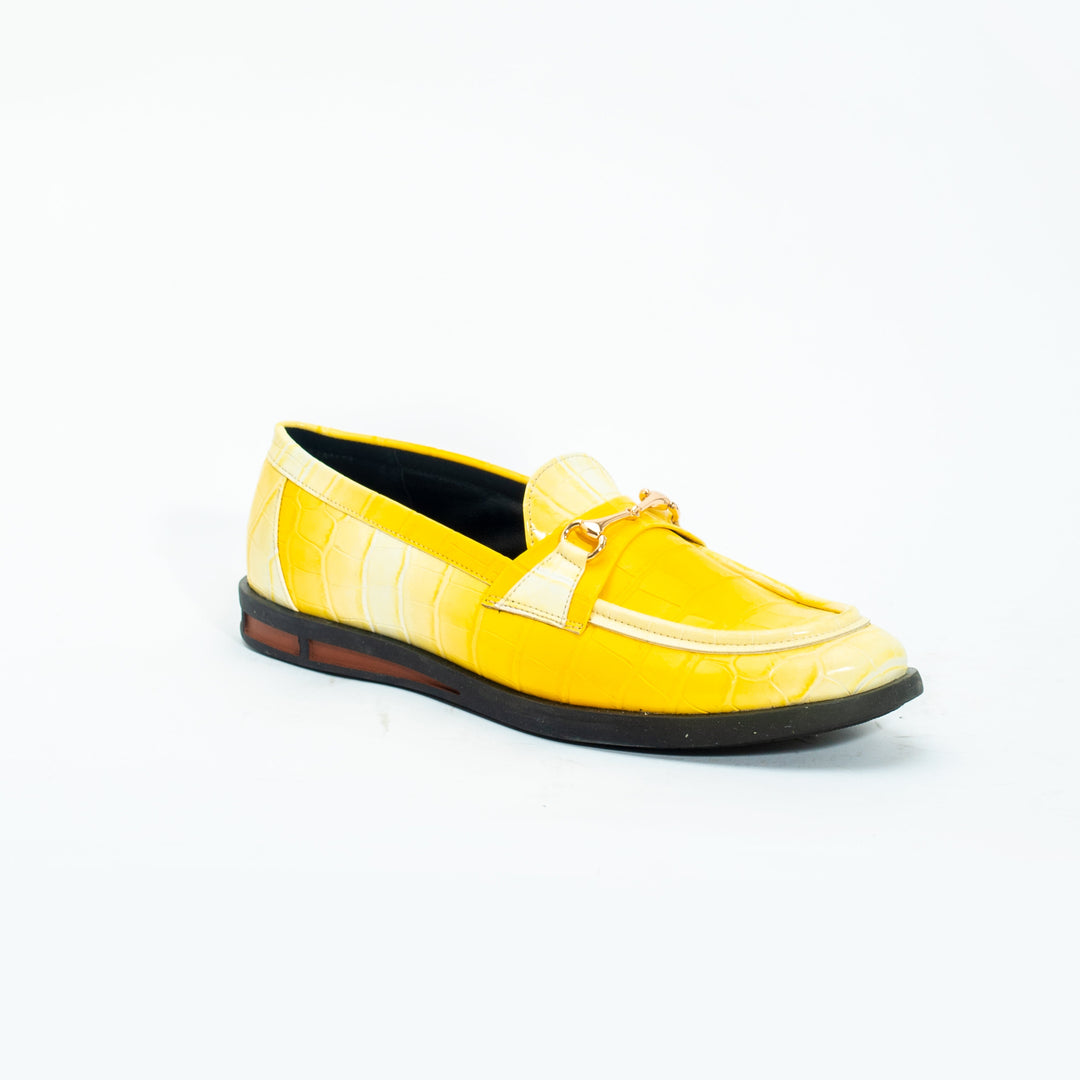 Monkstory Flatform Horsebit Slip Ons - rich yellow