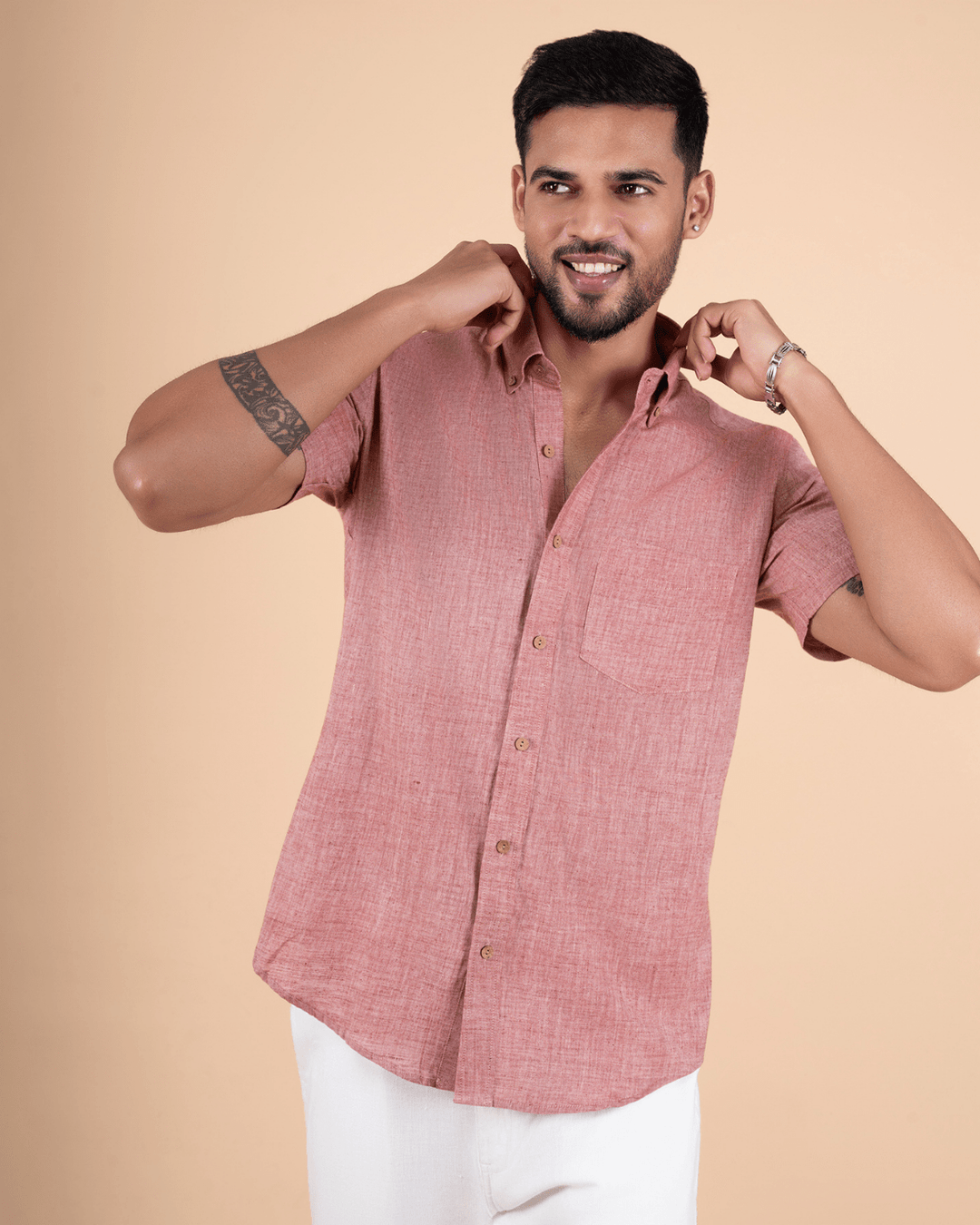 Earth Tone Half Sleeve Men Shirt image