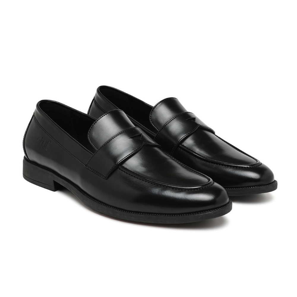 Ethik Simplicist Black Penny Loafers | Vegan Leather