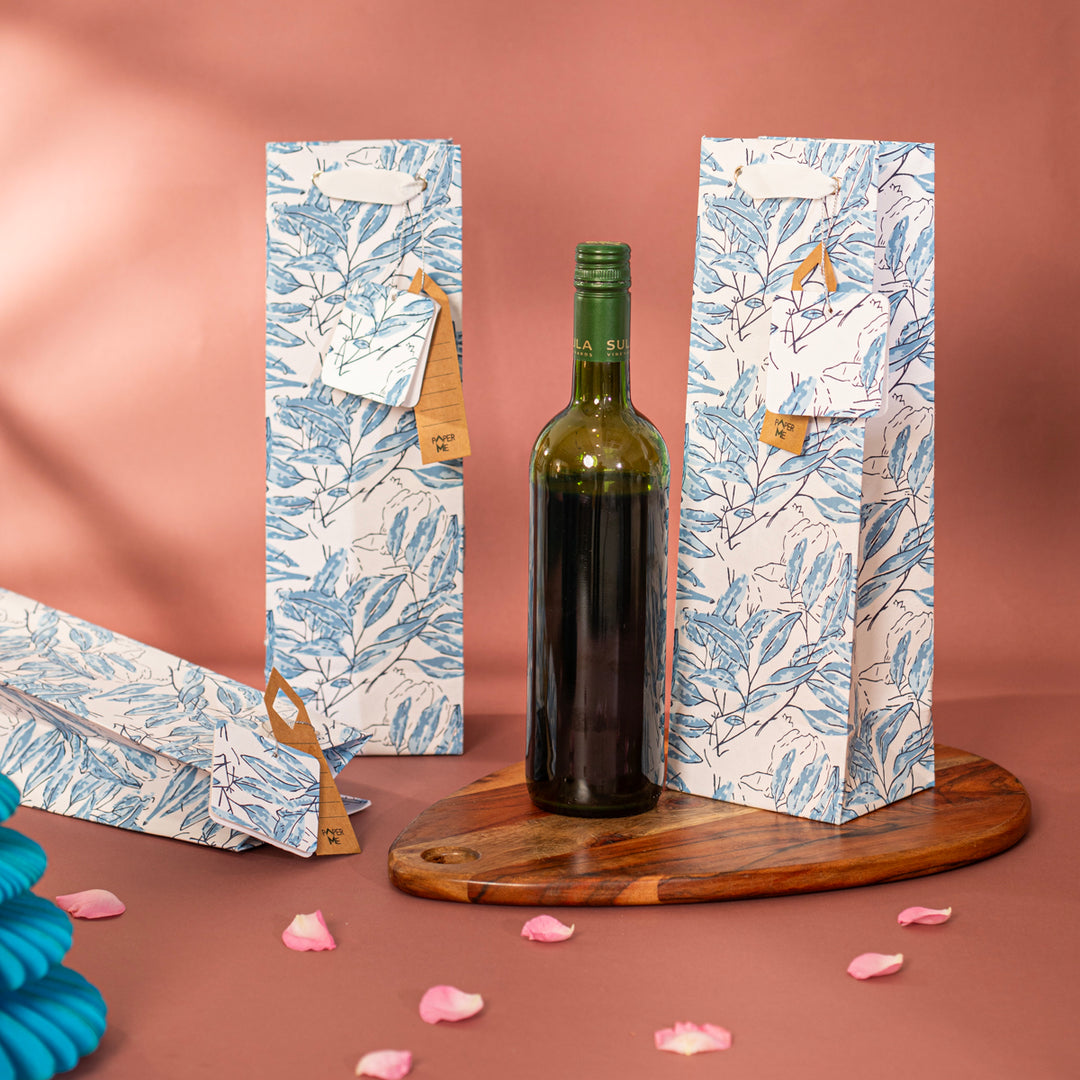 Neelanchal Leaves Wine Bag - 3 pc