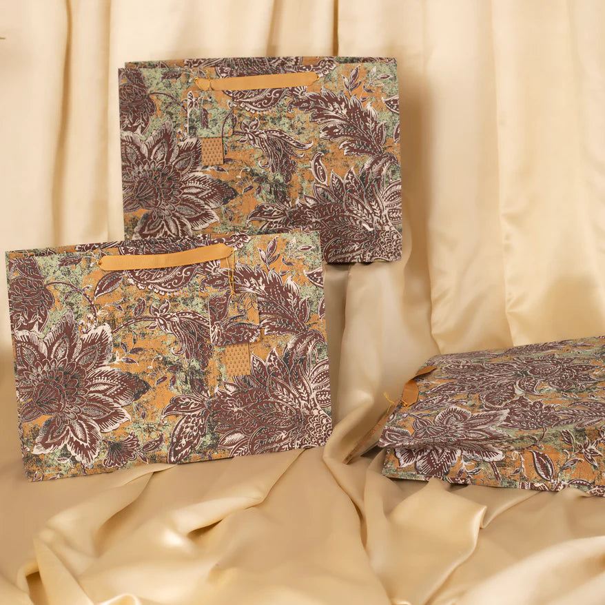 Brown Story Large Gift Bag -  Set of 3