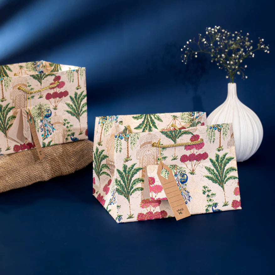 Vrindavan Small Broad Base Gift Bag - Set of 2