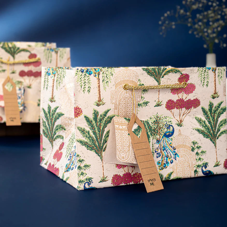 Vrindavan Small Broad Base Gift Bag - Set of 2