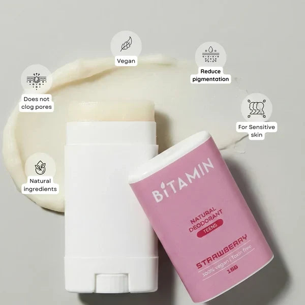 Bitamin Strawberry Teens Natural Deodorant - 15 g