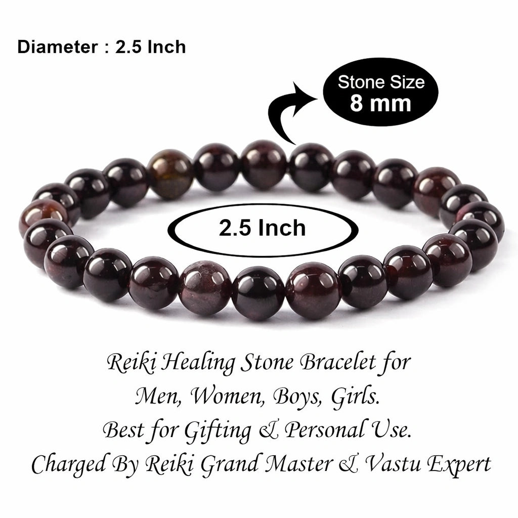 Bamboology trends Natural Red Garnet Certified Gemstone Bracelet – For Prosperity, Emotional Healing, Heart Chakra & Positive Growth