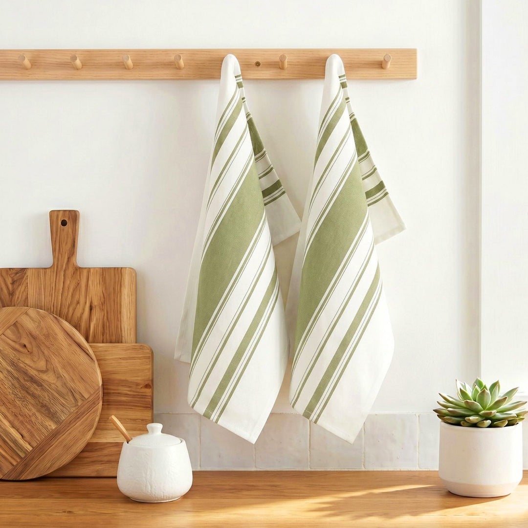 Striped Cotton Dish Towels ( Set of 2 )