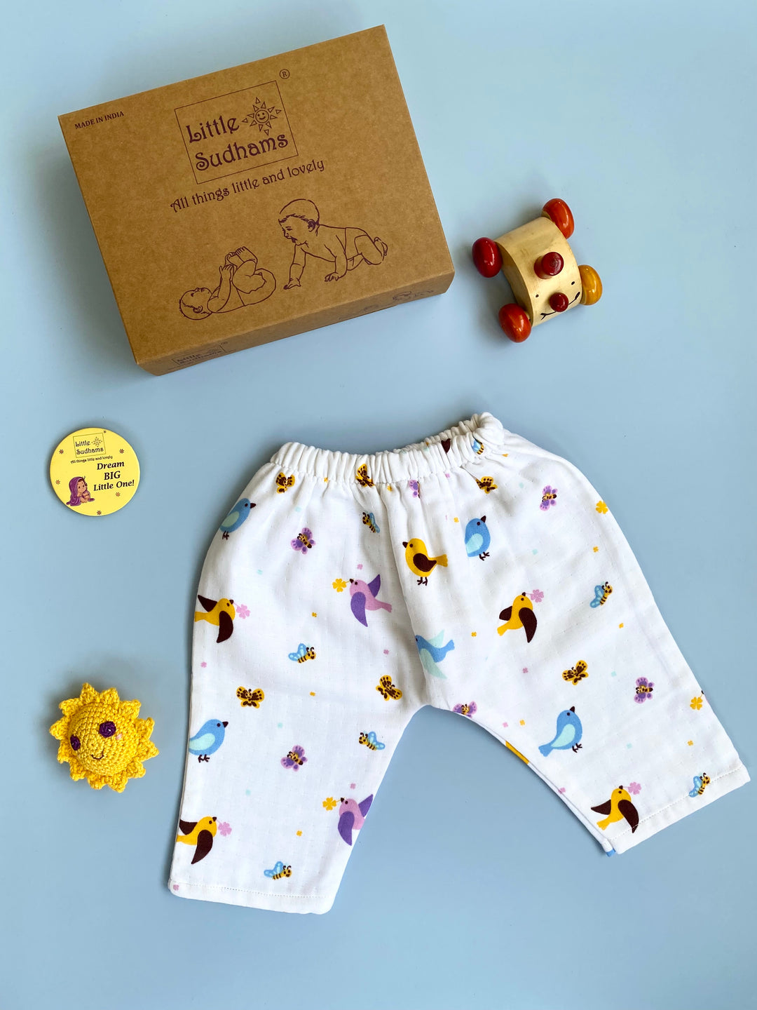 Little Sudhams Organic Cotton Muslin Baby Full-Sleeve Set