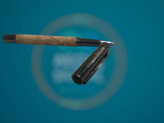 Cork Metallic Roller Ball Pen