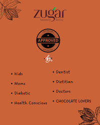 Zugar Vegan Orange Dark Chocolate | 55% Cacao, No Refined Sugar | 45g
