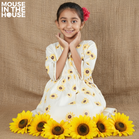 Mouse In The House Lane of Dreams (Cream) - Girls Ethnic Wear