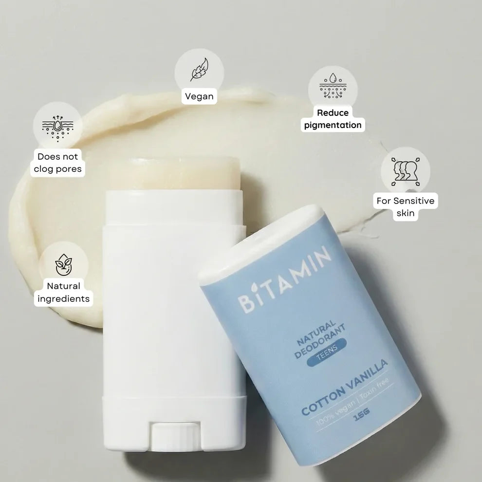 Bitamin Cotton Vanilla Teens Natural Deodorant - 15 g