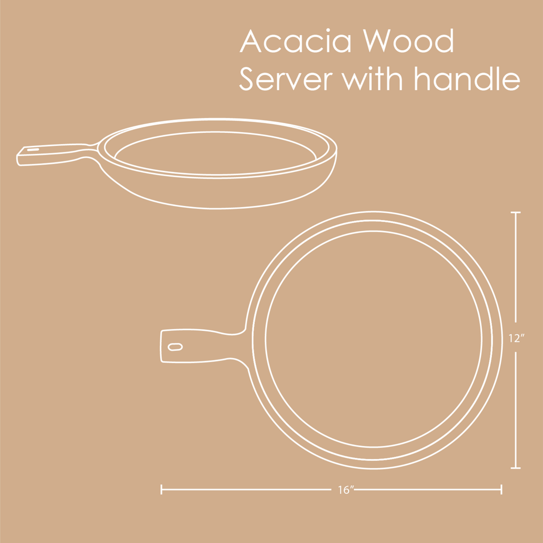 Muun Home Acacia Wood Server with handle