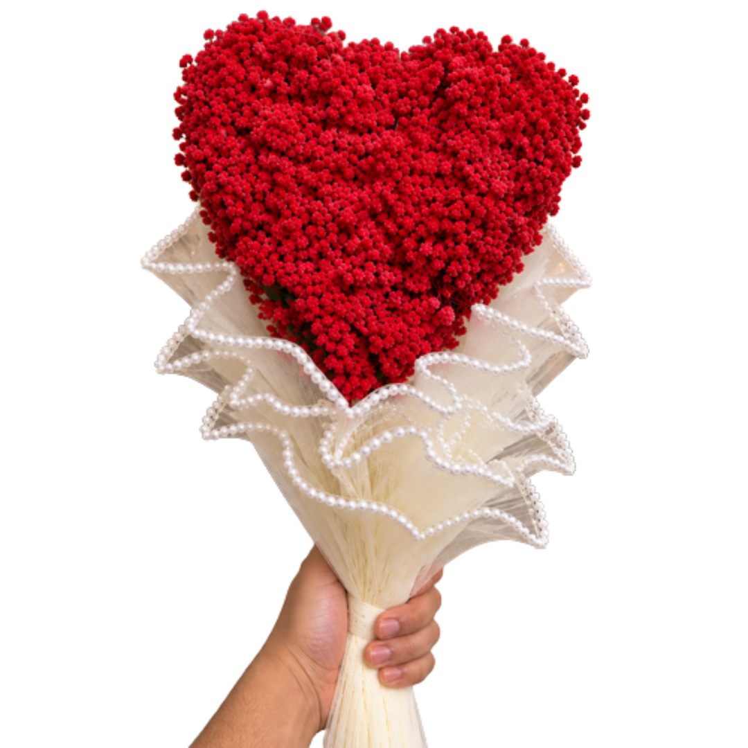 Coeur de Rubis – Red Heart Dried Flower Bouquet