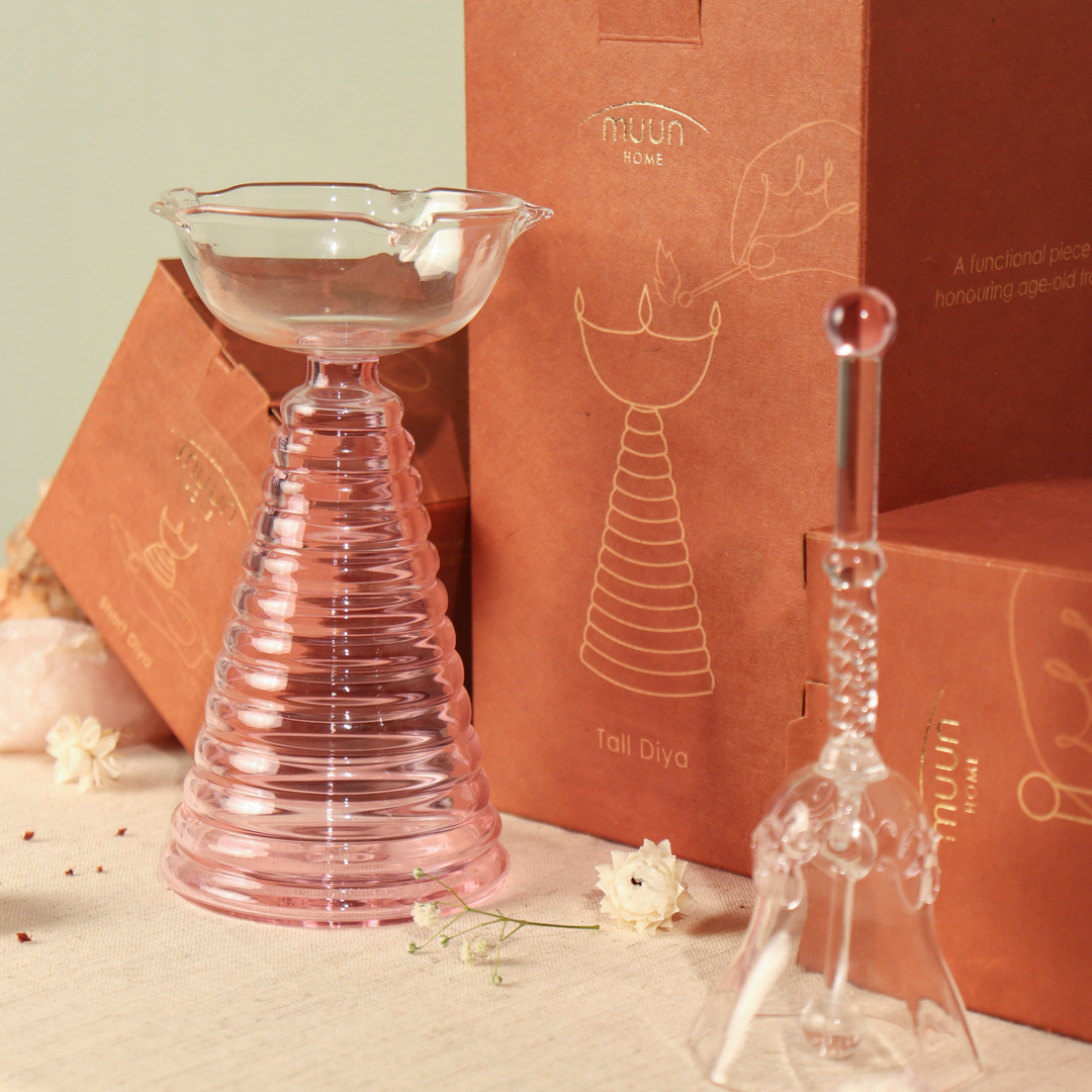 Muun Home Tall Glass Diya