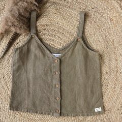 100% Premium Linen Sleeveless Top - Women Linen top