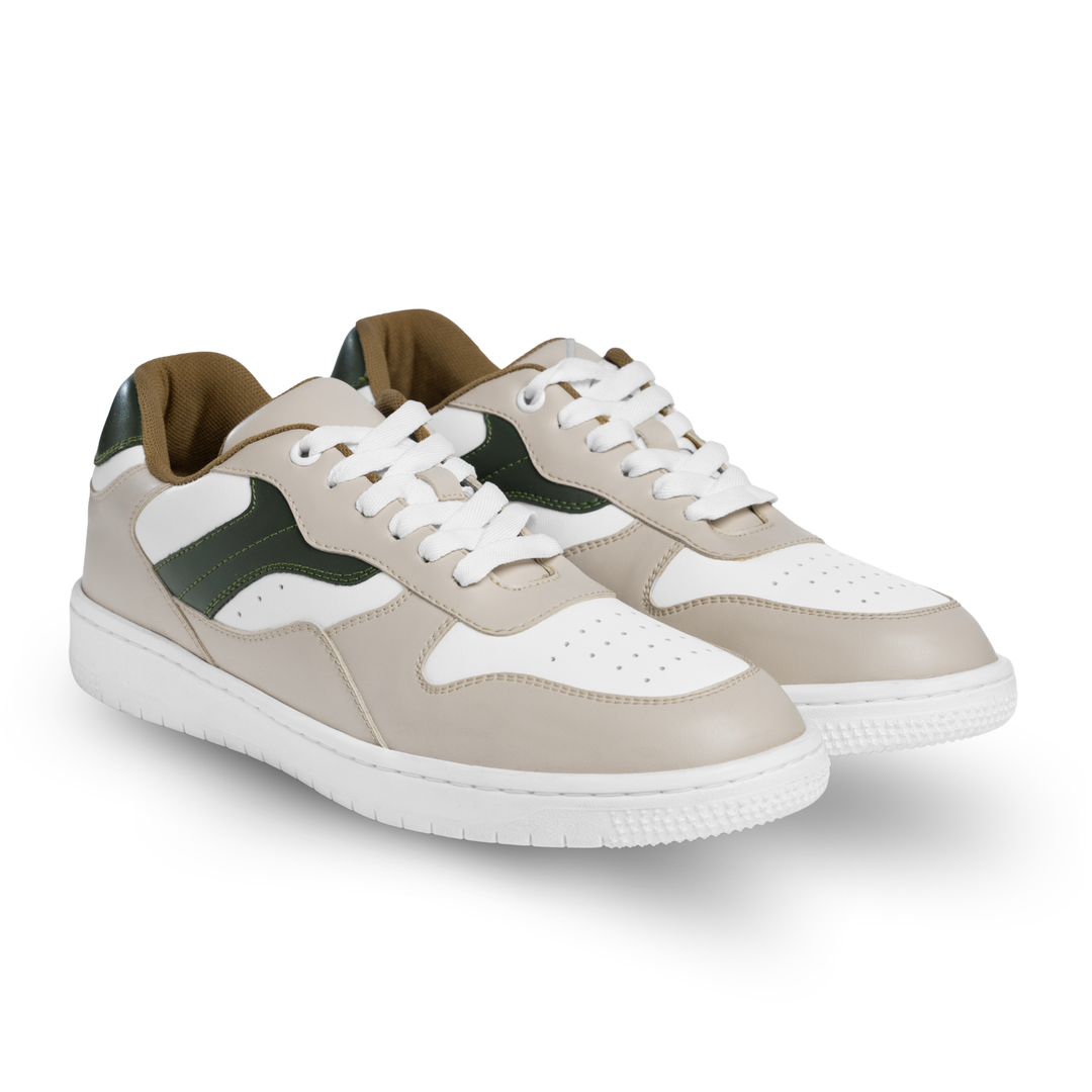 Ridge Olive And Beige Strap Sneakers