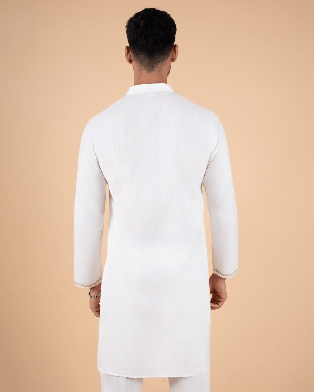 Natural Raw Embrodiered Kurta Set