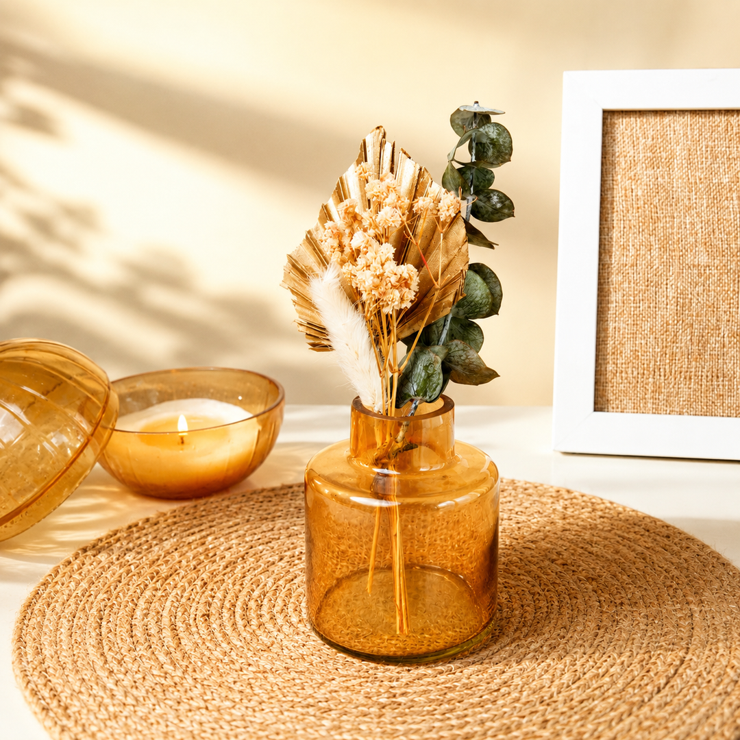 Earth Essence Vase with Dried Flowers | Elegant Home Décor