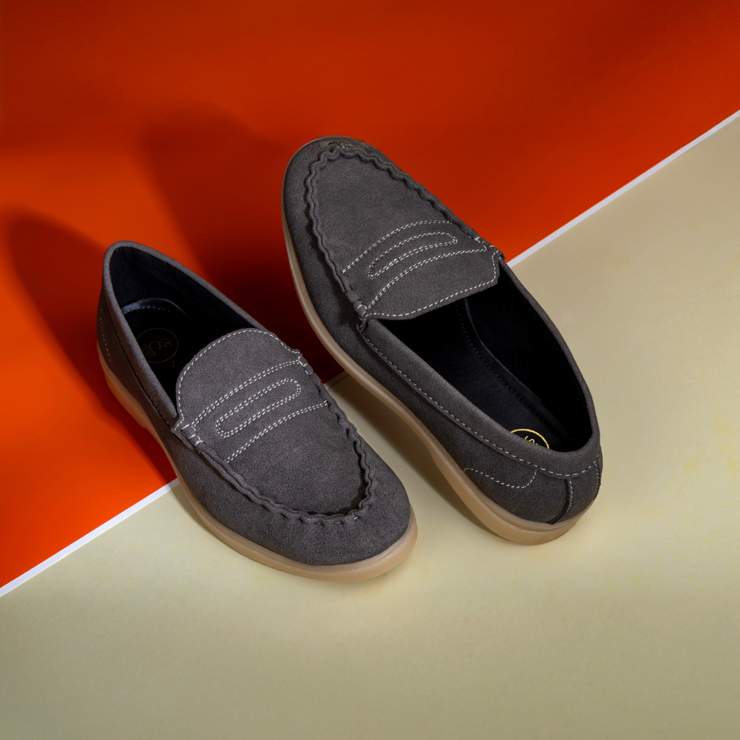 Monkstory Yacht Club Penny Stitch Loafers - Marina Grey