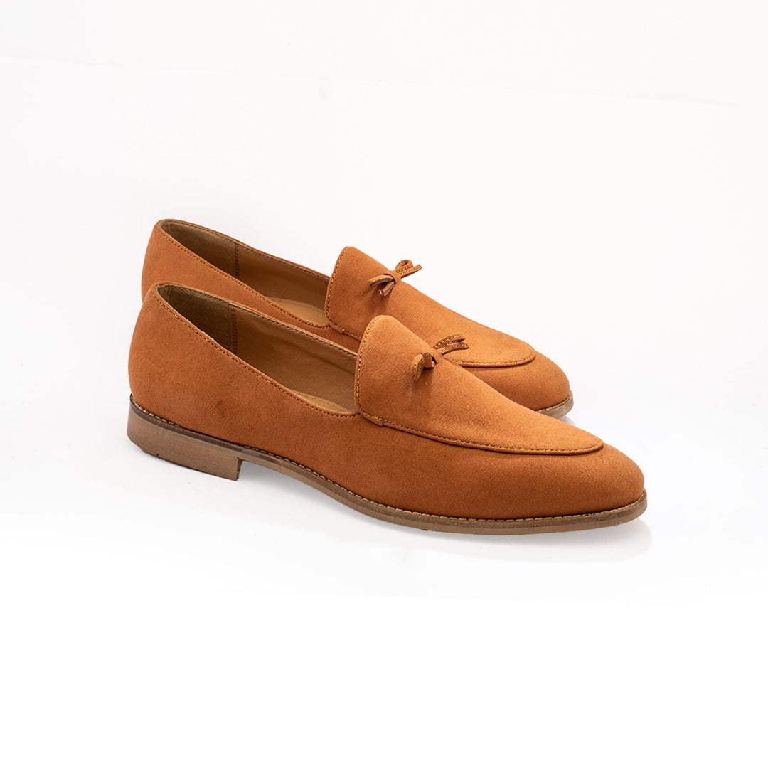 Monkstory Wyld Faux-Suede Slip-Ons – Pastel Peach