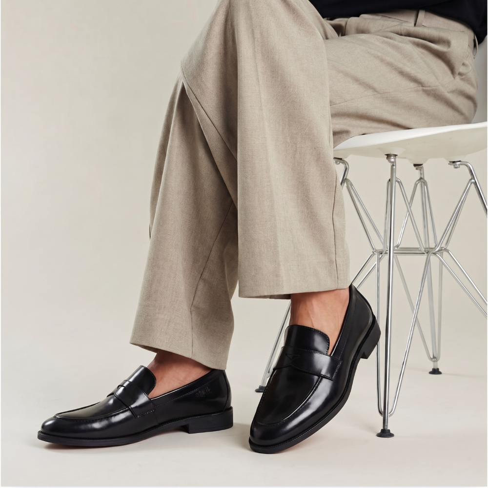 Ethik Simplicist Black Penny Loafers | Vegan Leather