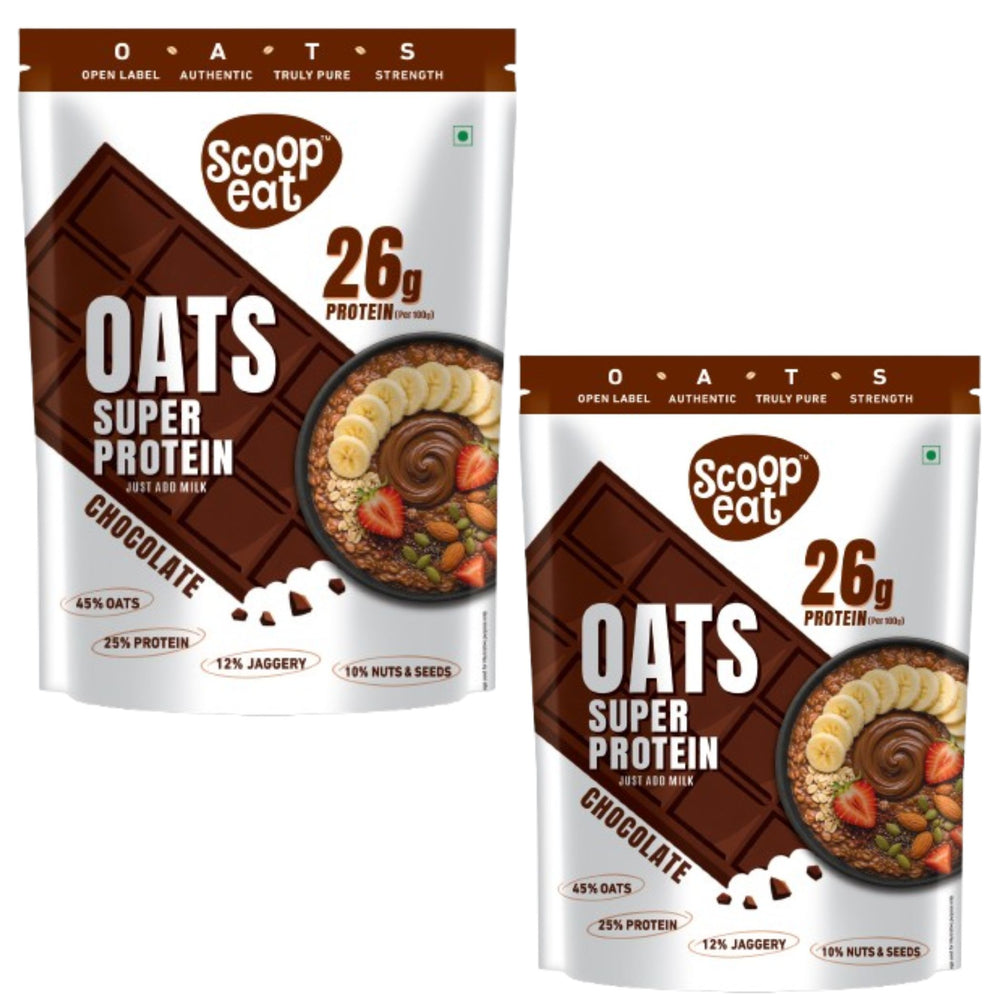 Scoopeat Assorted Oats pack of 2  - 26g Super High Protein Chocolate Oats 400gm
