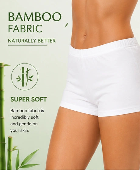 Women Bamboo Fabric Boyshort Panty | Mid Rise Soft Breathable Anti-Chafing Innerwear | Pack Of 2