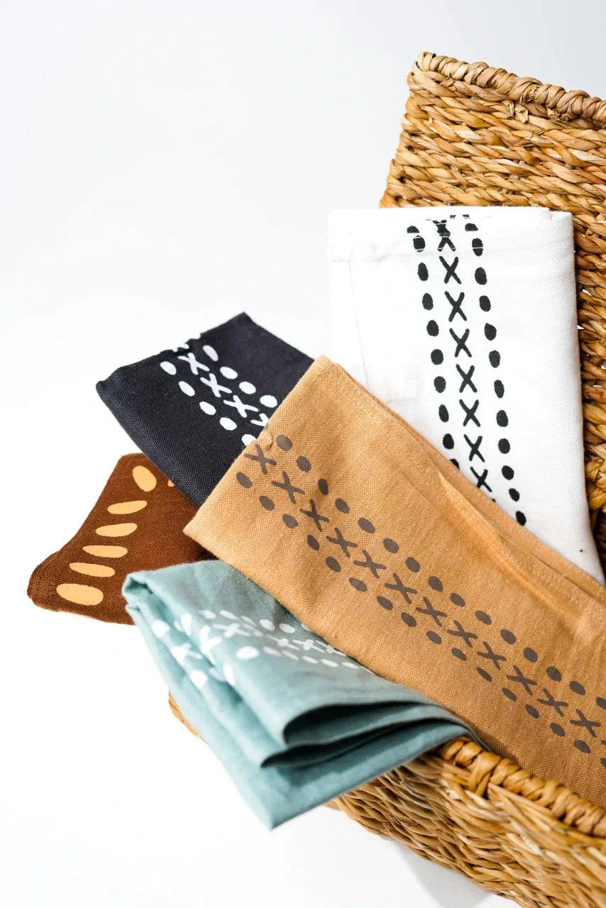 Pravaah Meethu hemp napkins | set of 2/4/6 | block printed