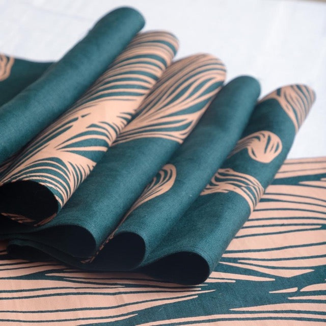 Pravaah Iraja table linen set | pure hemp | table runner, napkins and placemats | sustainable home decor