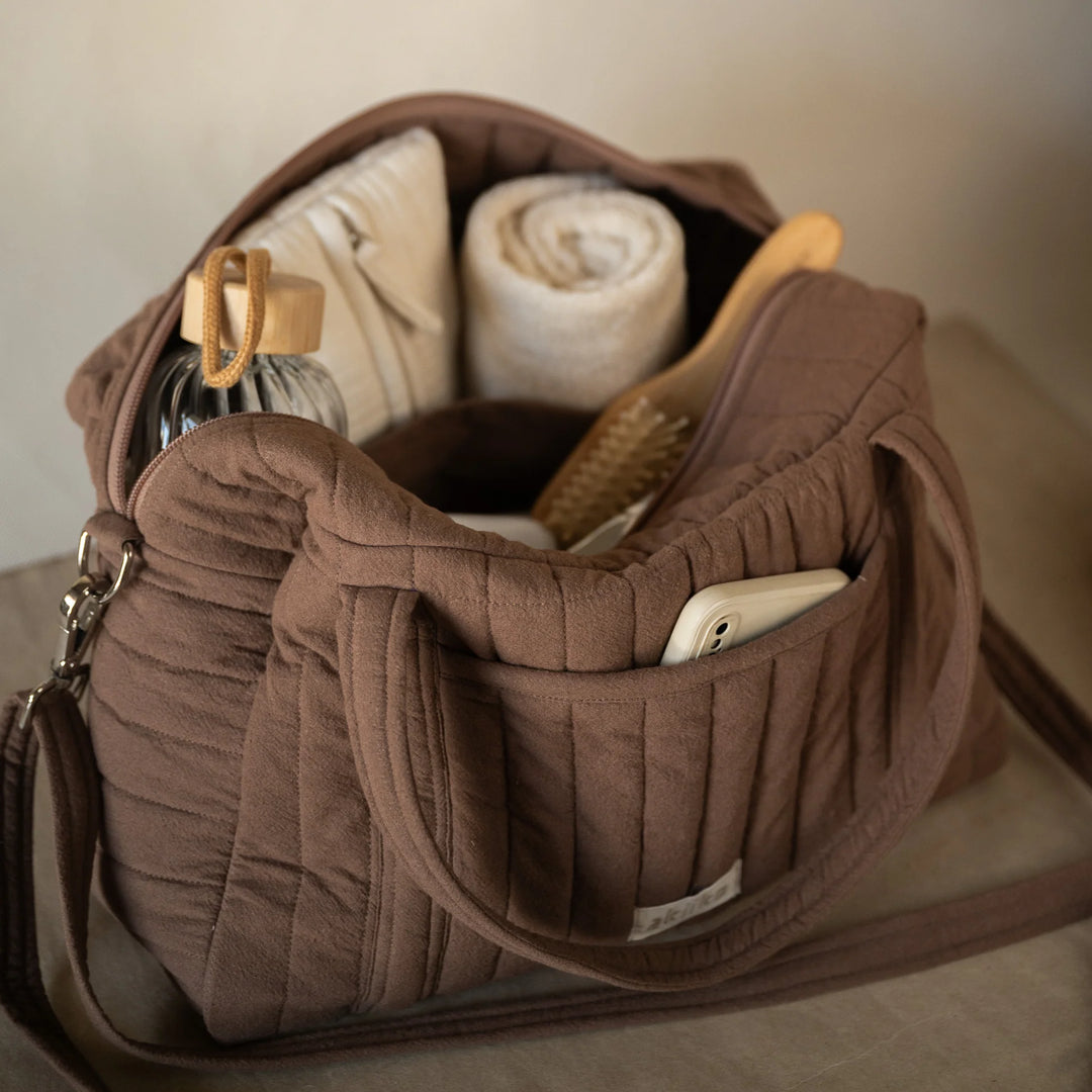 Akiiko Espresso Crinkle Duffle Bag
