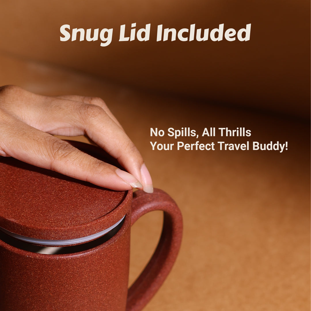 MAE Rice Husk Mug with Lid - 370 ml