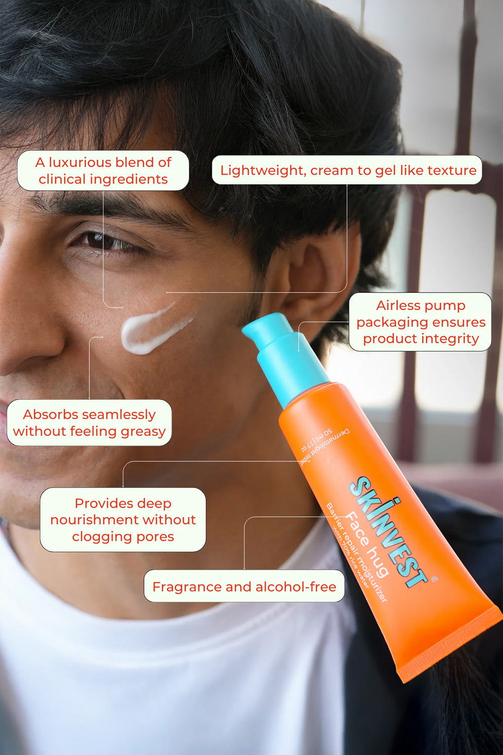 Skinvest Face Hug Face Moisturiser | For All Skin type | 50 ml