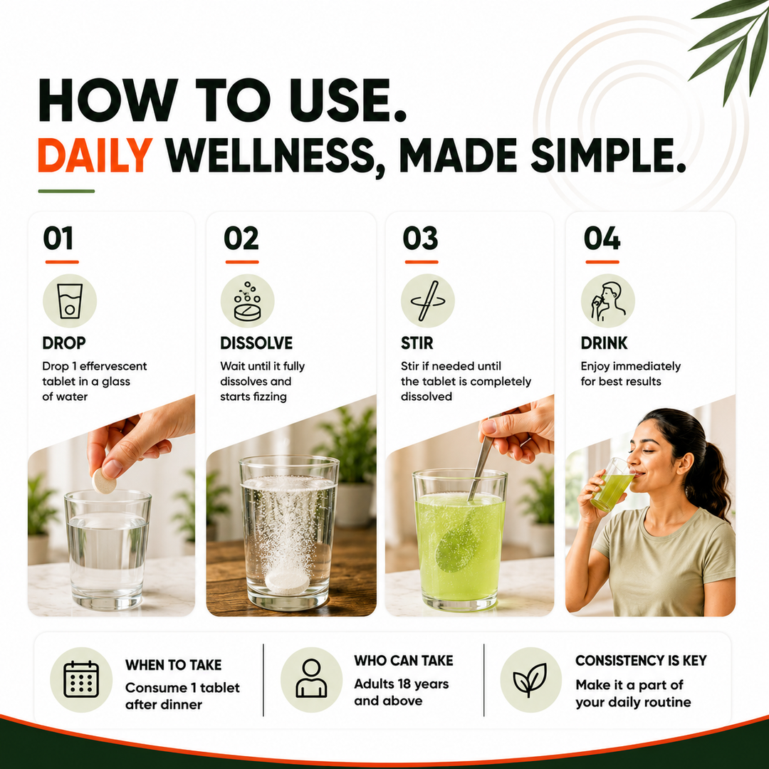 Super Greens 500mg with Vitamins & Greens -  Effervescent Tablets