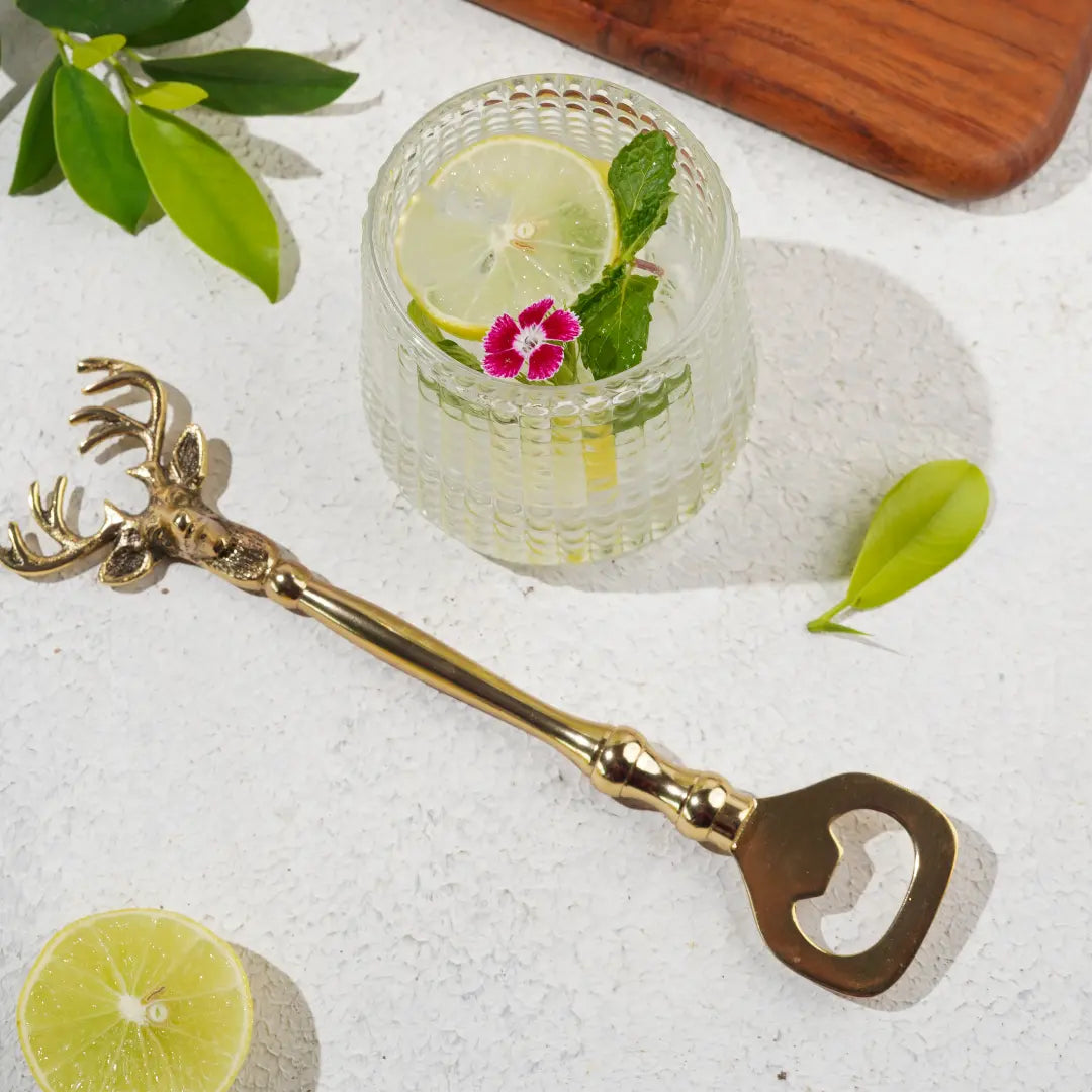 Pravaah Saarang bar set | lead-free brass | set of 4 | Gifting gold