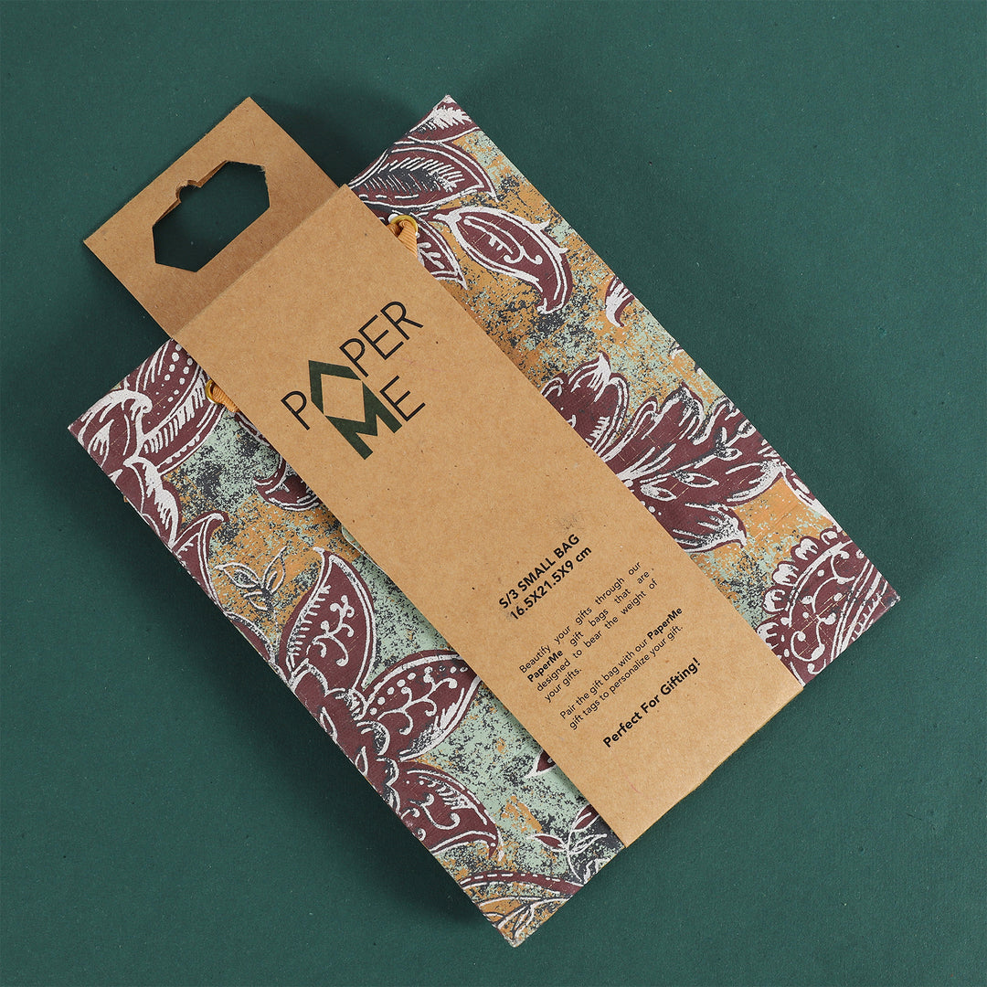 Brown Story Small Gift Bag -  Set of 3