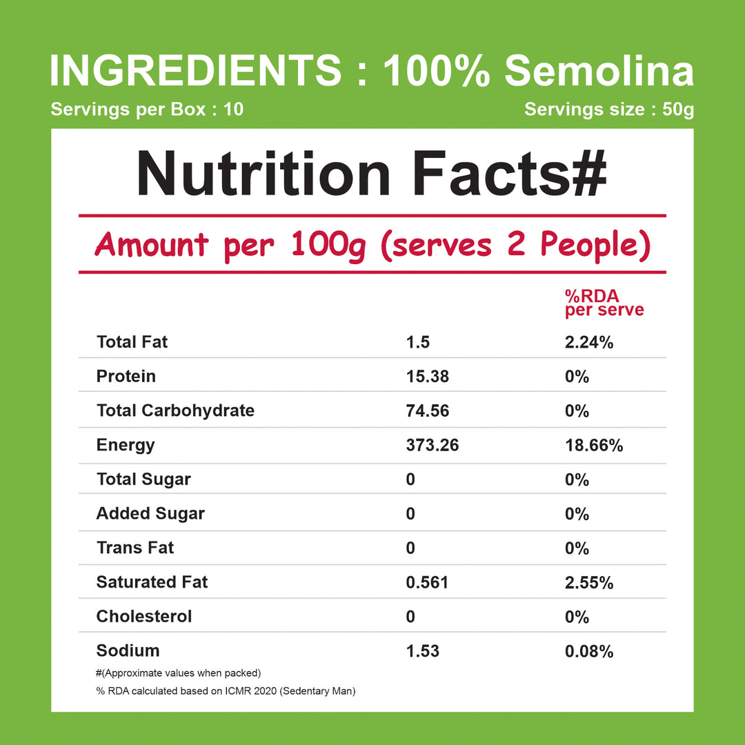 CookGarden 100% Semolina Durum Wheat | No Maida | Rich in Calcium & Protein Spaghetti  500g