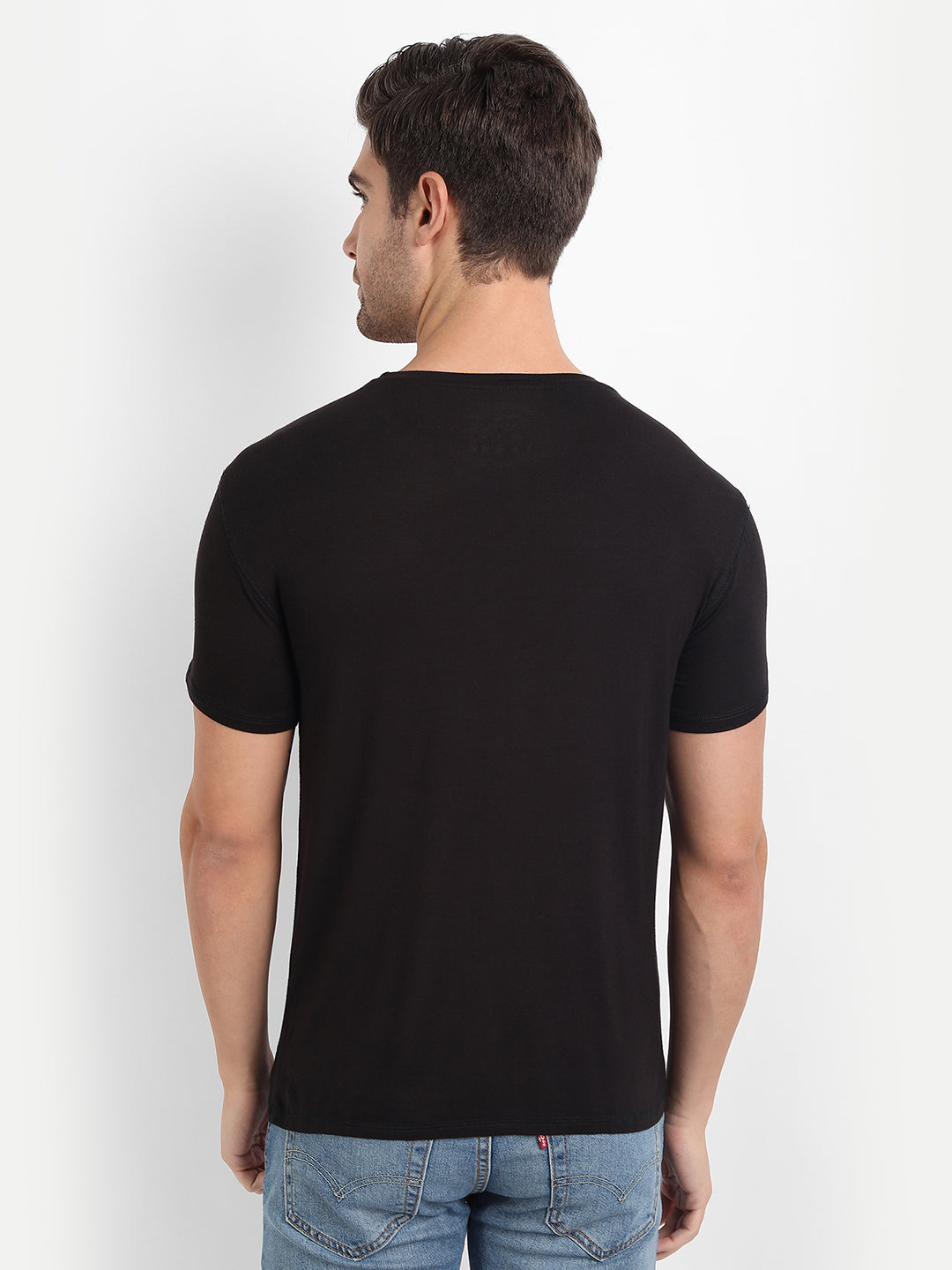 Bamboo Fabric Black T-Shirt for Men – Soft, Eco-Friendly, Breathable, Slim Fit
