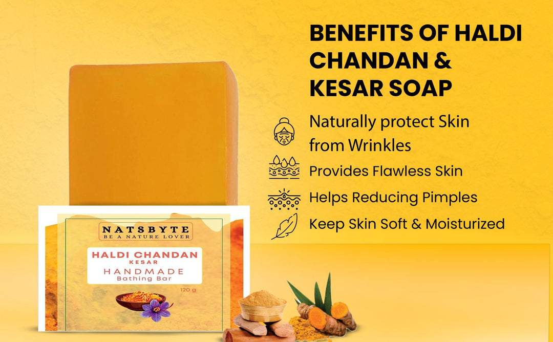 Natsbyte Handmade Haldi Chandan Soap for Bath - 120g