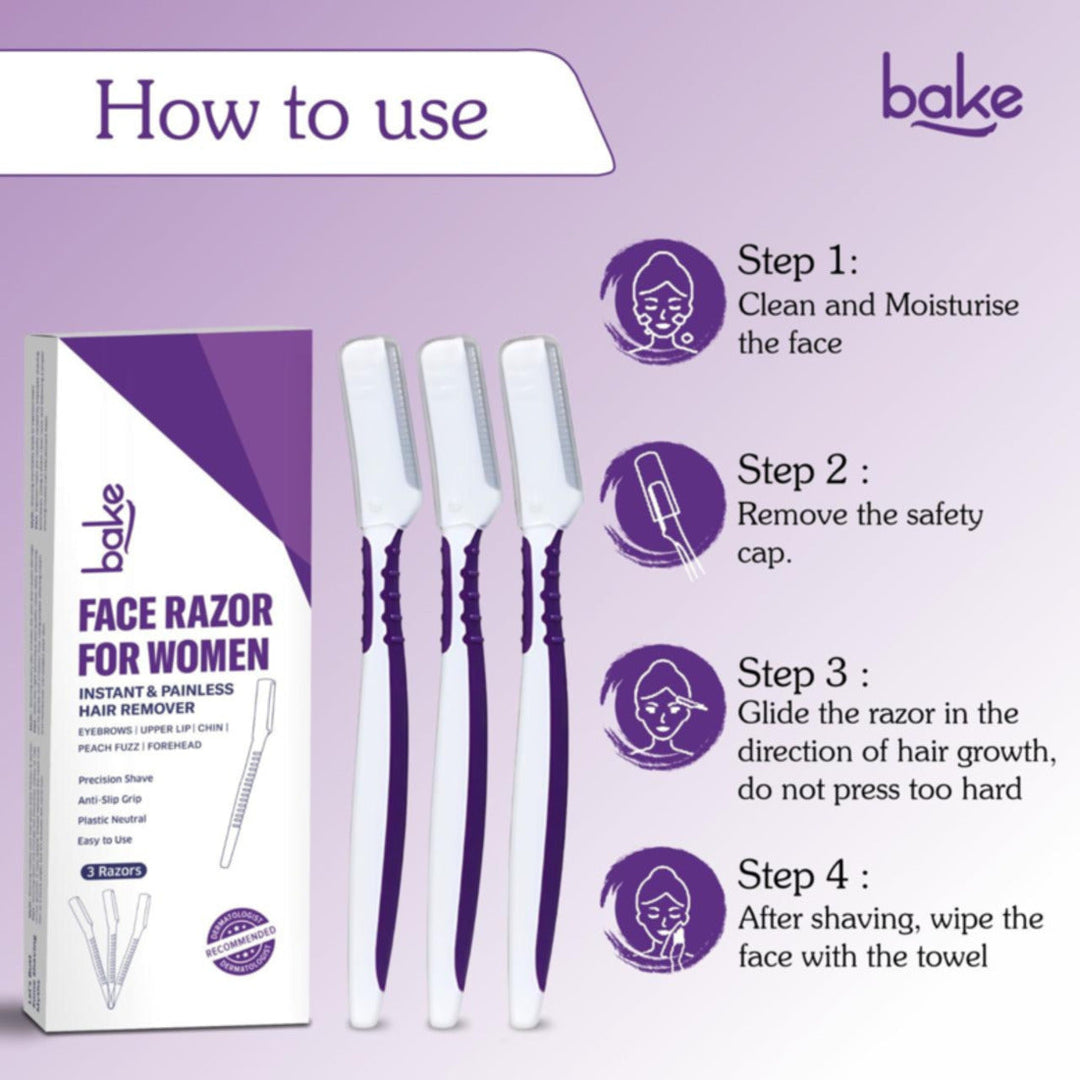 Reusable Face Razor for Women Facial Hair - Pack of 3