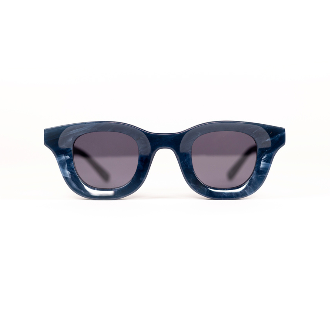 Monkstory MonkStory Thick Acetate Unisex Sunglasses - Marbleous Blue