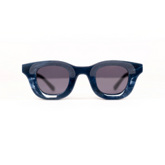 Monkstory MonkStory Thick Acetate Unisex Sunglasses - Marbleous Blue