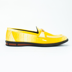 Monkstory Flatform Horsebit Slip Ons - rich yellow