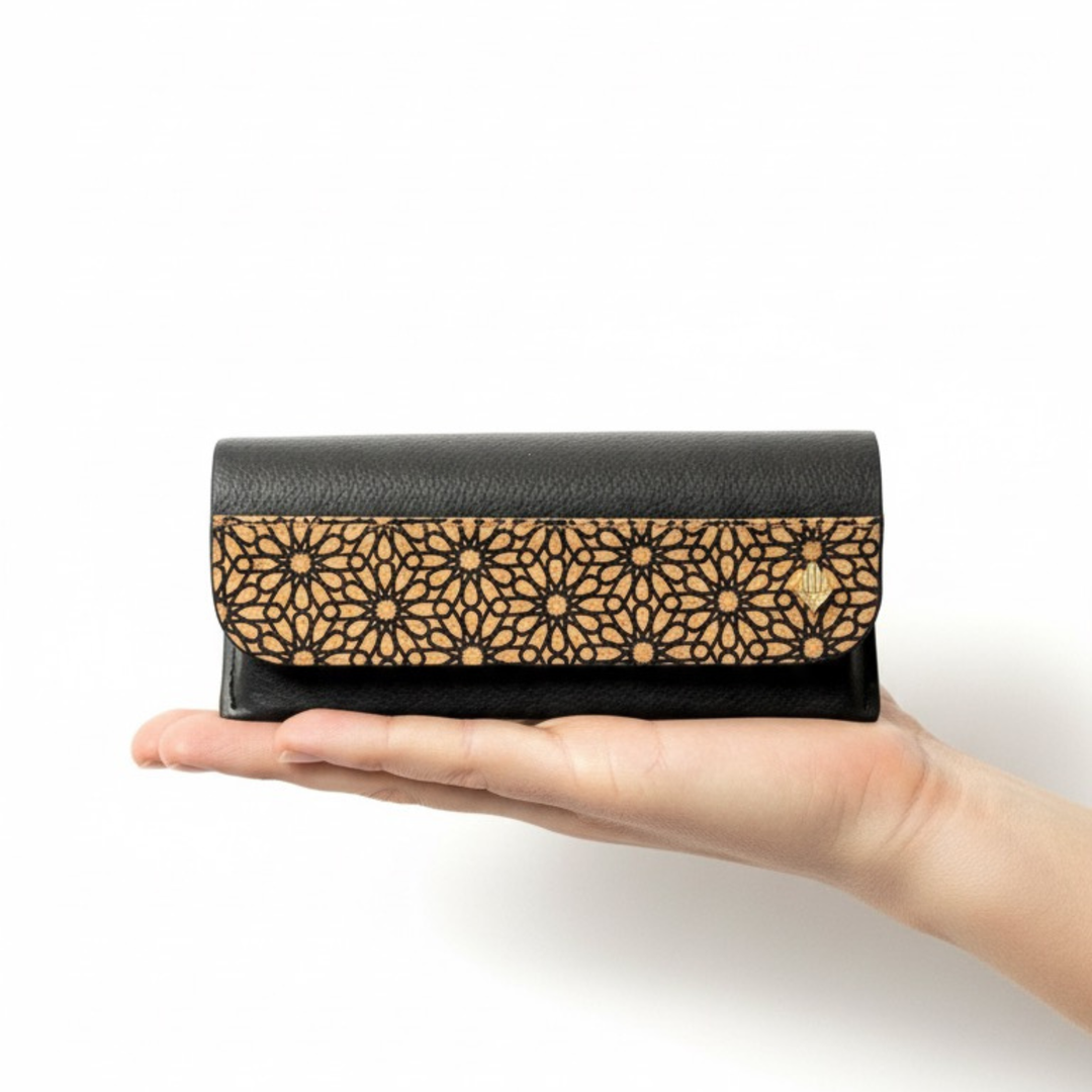 Green Hermitage Handcrafted, Vegan Leather Eyewear Case - Black